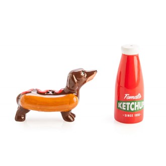Salt & Pepper Set Sausage Dog Ketchup