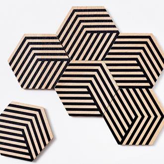 Areaware: Table Tiles Optical - Black