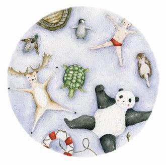 Ceramic Coaster: Floating Animals