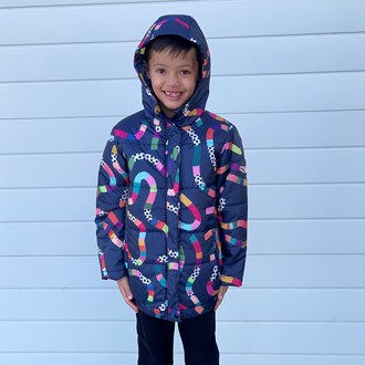 Puffer Jacket Kids Rainbow Topographic