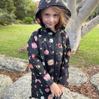 Raincoat Long Aussie Black Cockatoo Kids