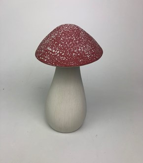 Mushroom Ceramic L Red Speckle WO 15