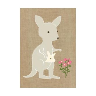 Gillian Mary Kangaroo & Joey Super Cute Greeting Card