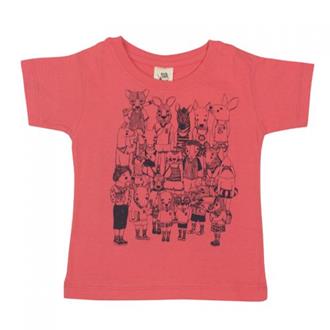 Animal School Coral Kids Tee
